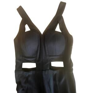 Arden B Black Cutout Jumpsuit Sleeveless V-Neck Crisscross Back Bodycon Size S